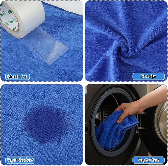 4 Pack Extra Large Microfiber Cleaning Cloths 20"x30", Lint-Free Reusable Towels - Image 5
