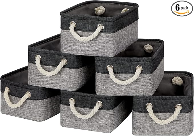Temary Fabric Storage Baskets 6 Pcs Small Cloth Basket by TEMARY