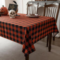 Waterproof Orange Plaid Tablecloth Fabric by Essifunia
