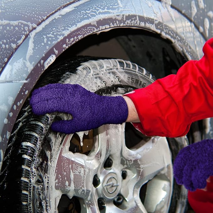 Bencailor 4 Pairs Microfiber Dusting Gloves Washable Reusable Cleaning Gloves - Image 4