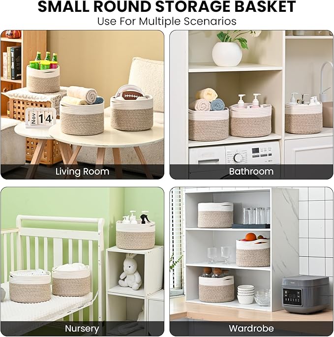 Small Storage Baskets for Organizing, Organizer Baskets for Shelves, Small - Image 5