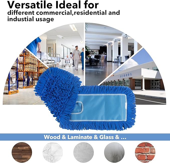Matthew 24'' Microfiber Loop Dust Mop Washable Commercial&Residential Heavy - Image 3