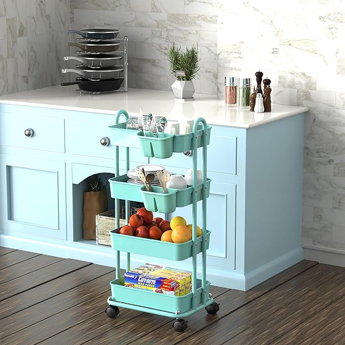 Simple Houseware 4-Tier Multifunctional Rolling Utility Cart - Image 6