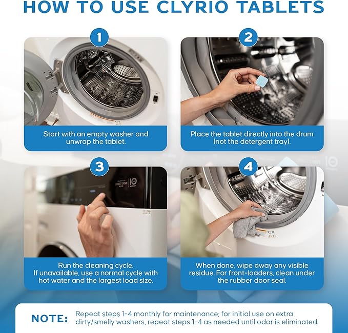 Clyrio Washing Machine Cleaner, 1-Year Supply of Washing Machine Cleaning - Image 6