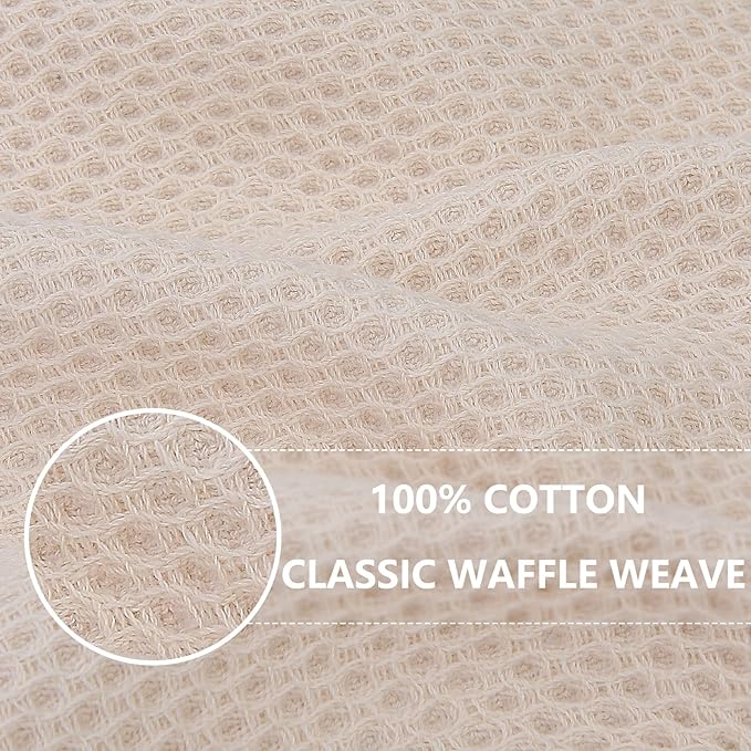 Homaxy 100% Cotton Oversized Waffle Weave Kitchen Dish Towels, Ultra Soft - Image 2