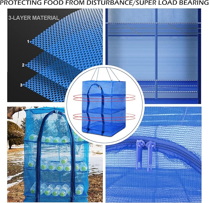 Drying Rack 4 Layers Folding Mesh, Foldable Nylon Netting, Hanging Drying Net - Image 5