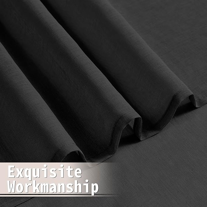 Tollpiz Sheer Door Curtains Closet Linen Textured Curtains Sheer Doorway Light - Image 8