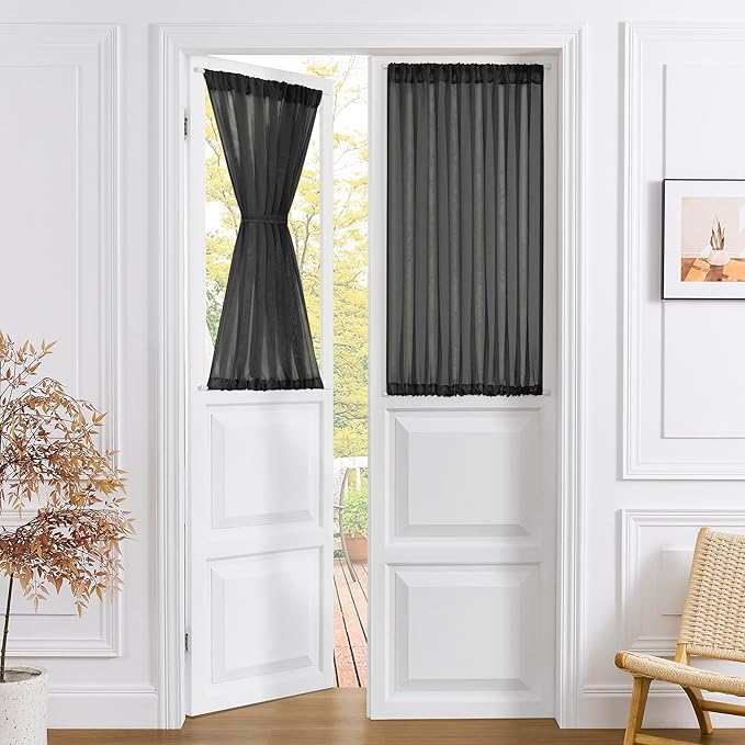 Tollpiz Small Sheer Curtain Linen Textured Curtain Sheers Doorway Light by Tollpiz
