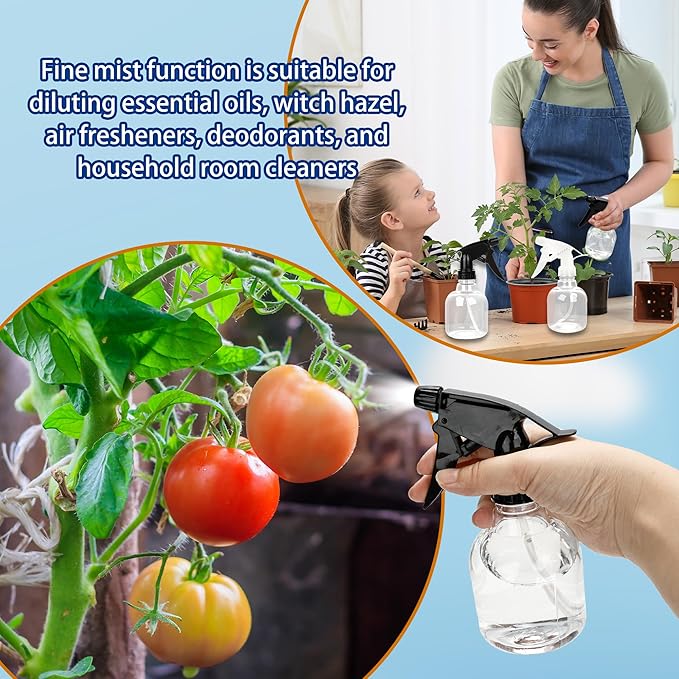 20 Pcs Empty Plastic Spray Bottle 8 OZ Reusable Clear Liquid Container - Image 5