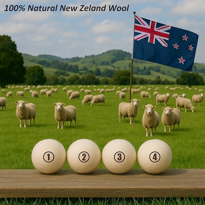 Sheep Wool Dryer Balls 4 Pack XXL Premium Natural Fabric Softener, Reusable - Image 7