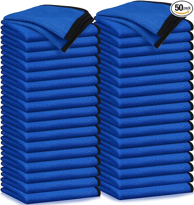 Tallew 50 Pcs Microfiber Towels 16 Inch x 16 Inch Microfiber Cloth Car Drying by Tallew