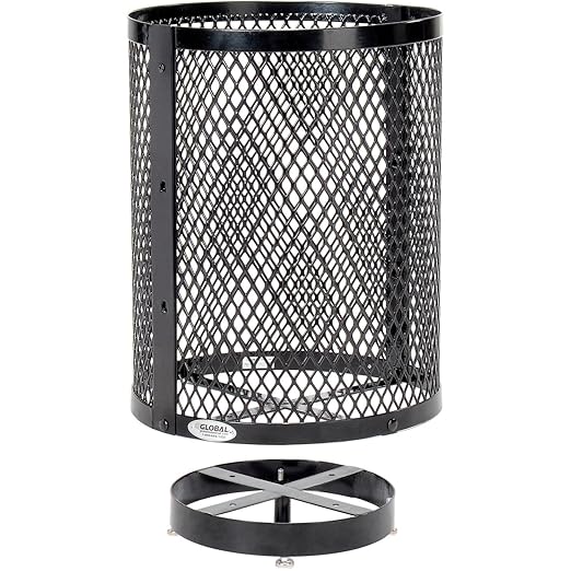 Global Industrial Outdoor Diamond Steel Trash Can - Image 4