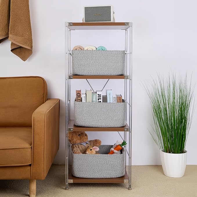 Large Storage Baskets for Organizing, Closet Shelf Baskets for Clothes Blanket - Image 4