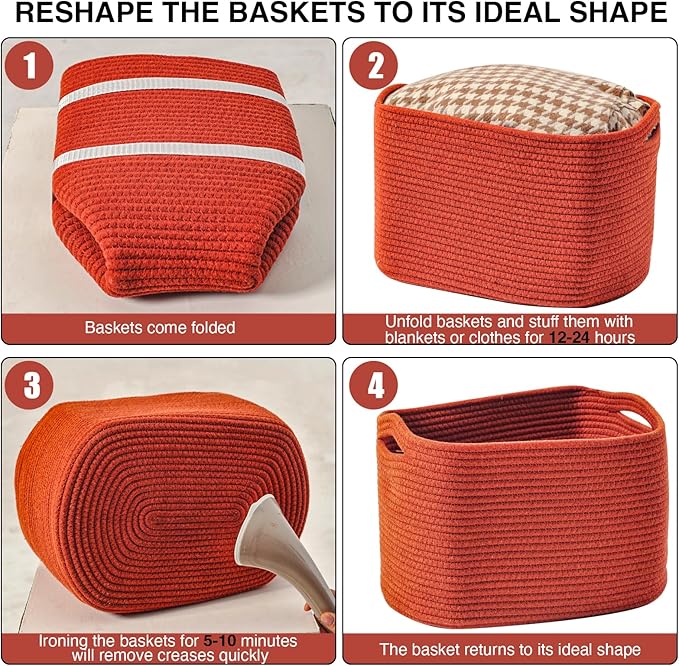 Storage Baskets for Organizing, Storage Basket for Shelves, Toy Towel Basket - Image 7
