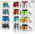 12 Pack Clear Shoe Boxes Stackable, Shoe Storage Boxes by Amllas