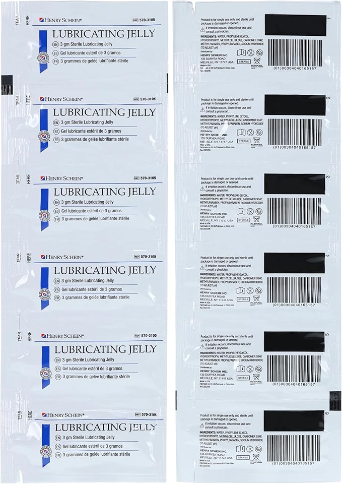 Henry Schein Sterile Lubricating Jelly – 3g Single-Use Packets, Convenient Box - Image 2