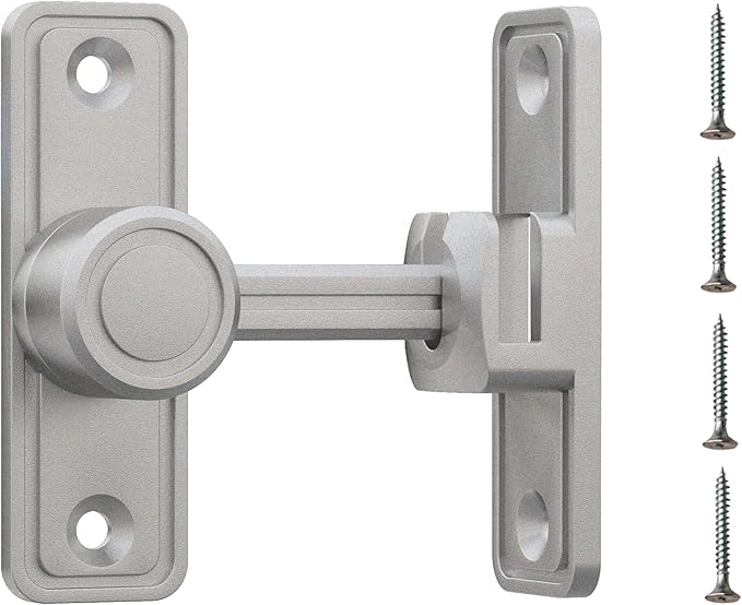 Barn Door Privacy Latch, 90°/180° Swing Slide Lock, Zinc-Alloy, Adhesive or by RETRIN