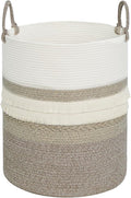 danpinera 79 L Large Laundry Basket, Tall Woven Cotton Storage Hamper by danpinera