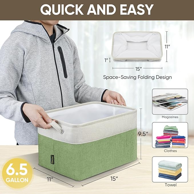 BALEINE 3 Pack Fabric Storage Bins - Image 4
