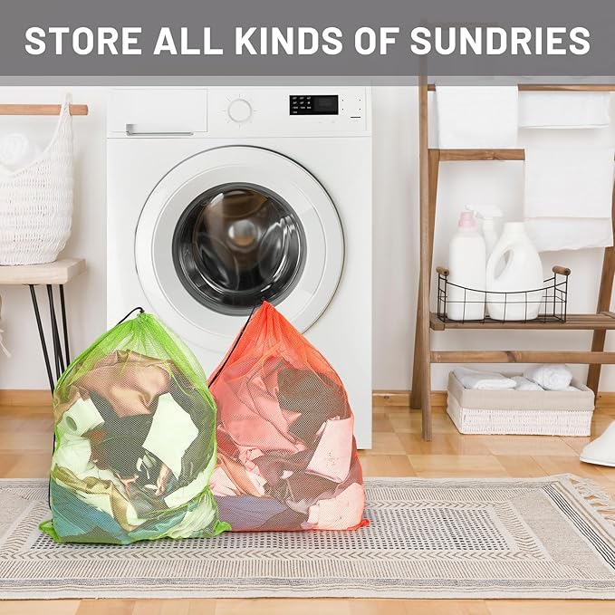 Berlune 36 Pcs Large Laundry Bag Colorful Extra Large Mesh Laundry Bag Bulk - Image 7