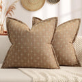 ZWJD Throw Pillow Pillow Covers 24x24 Set of 2 Soft Polyester Textured Pillow by ZWJD