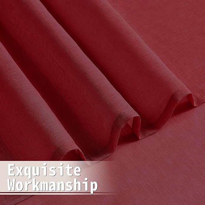 Tollpiz Sheer Door Curtain Closet Linen Textured Curtains Sheer Doorway Light - Image 8