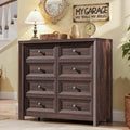 Farmhouse 8 Drawer Dresser for Bedroom, 43.3" Wide Dresser TV Stand, Storage by StandifurnoFurniture