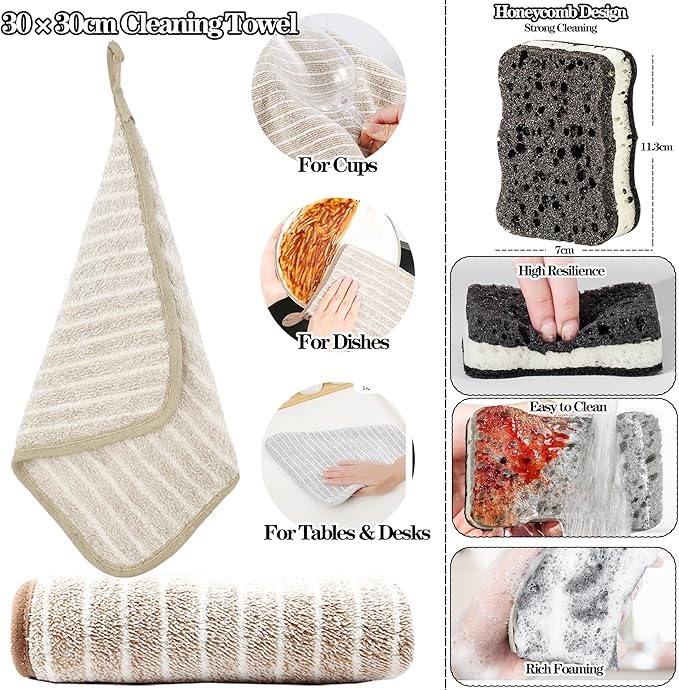 5pcsHand Broom Beech Wood Brush, Dust Brush, Duster - Image 3