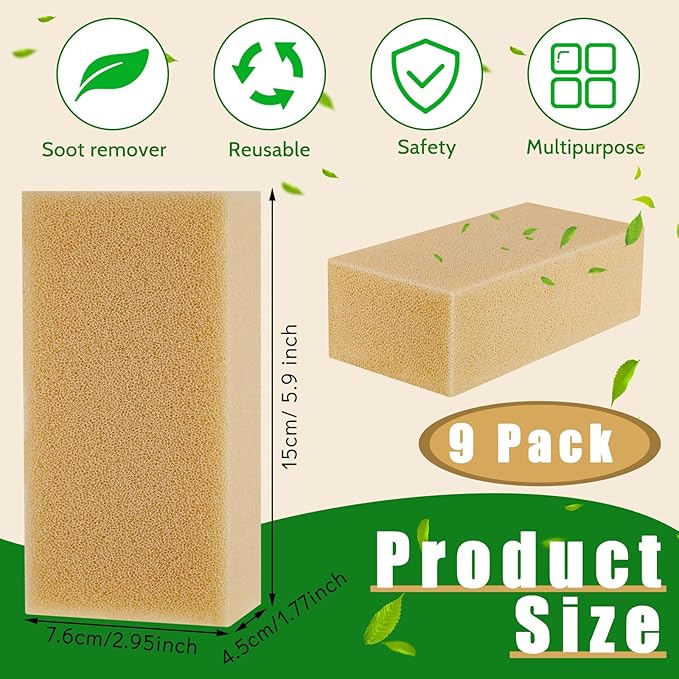 Tessco for you 9 Pcs Reusable Soot Eraser Sponge for Dry Cleaning - Image 2