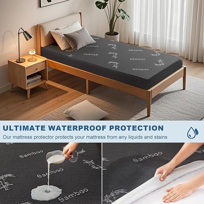 BEDLORE Twin XL Size Mattress Protector Waterproof, Mattress Pad Fitted 6-15 - Image 2