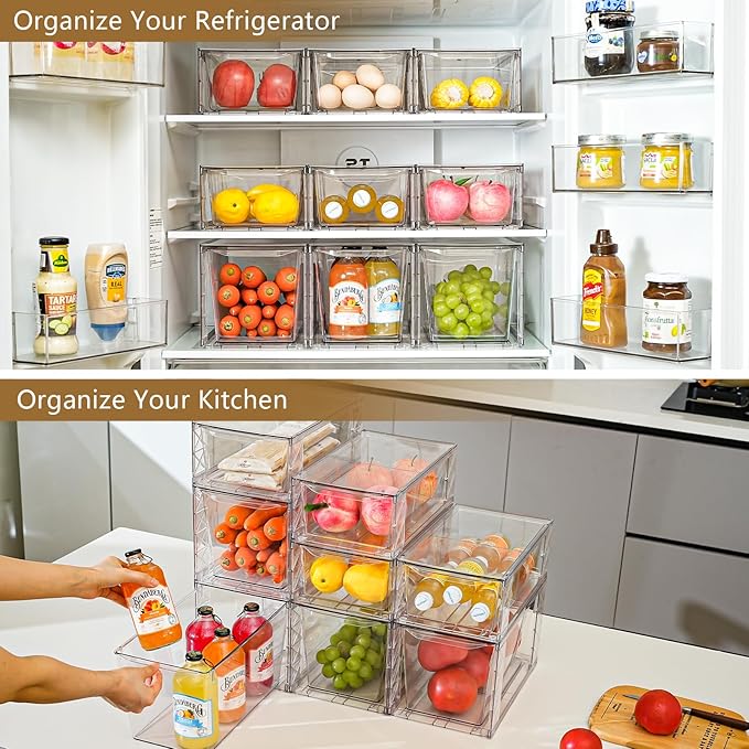 8Pack Stackable Kitchen Storage Organizer, Pantry Organizers and Storage - Image 5