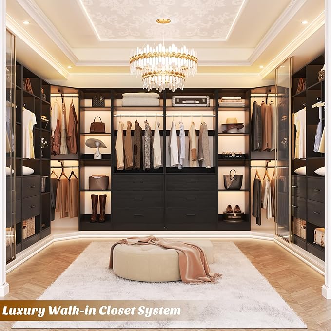 Corner Closet System with 6 Drawers, Closet Organizer System with 14 Shelves & - Image 2