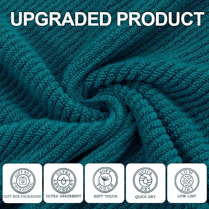 VOOVA & MOVAS Towels Set for Bathroom, 100% Cotton | Quick Dry | Soft | Thick - Image 2
