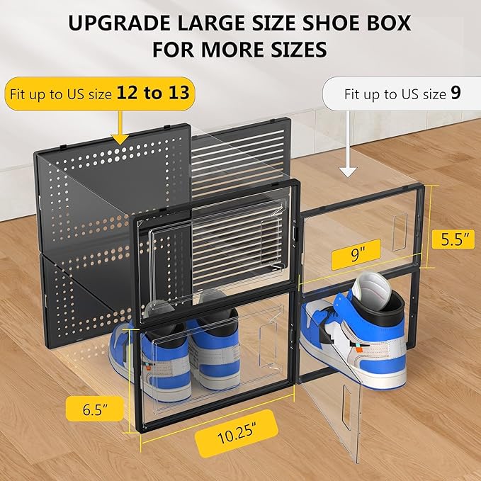 12 Pack XX Large Shoe Organizer Storage Boxes - Image 5