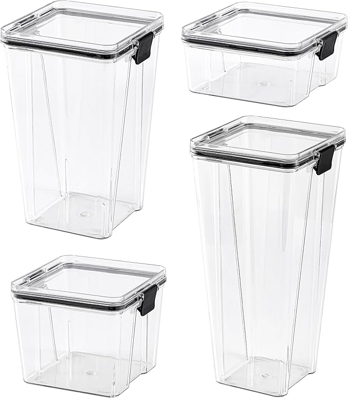 Food Storage Containers 4pack Plastic BPA Free shatterproof Freezeable by Unknown