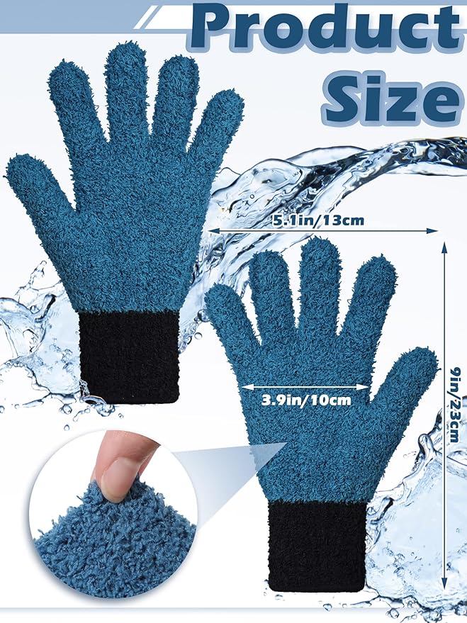 Bencailor 3 Pairs Microfiber Plant Dusting Gloves Leaf Cleaning Gloves - Image 3