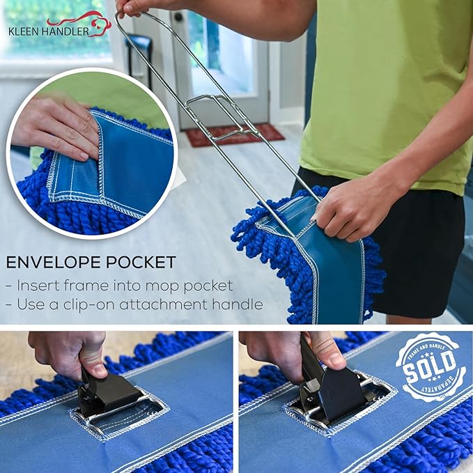 Kleen Handler 18 inch Microfiber Dust Mop | Small Washable Commercial Mop Head - Image 6