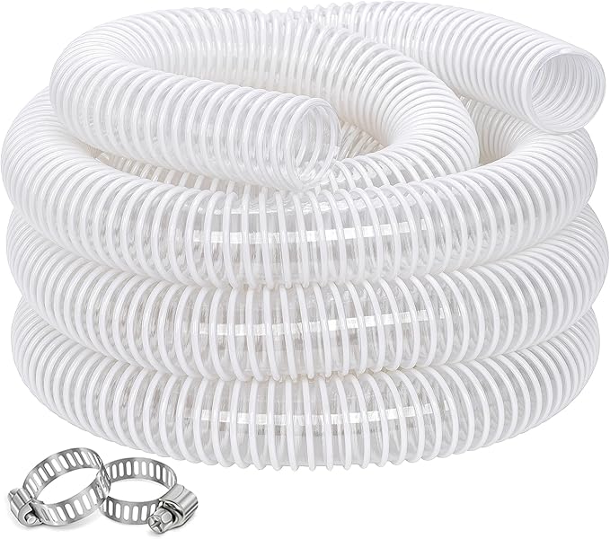 Dust Collection Hose 1-1/2 in × 10 ft Heavy Duty Clear Flexible PVC Reinforced by ZY-hosetube