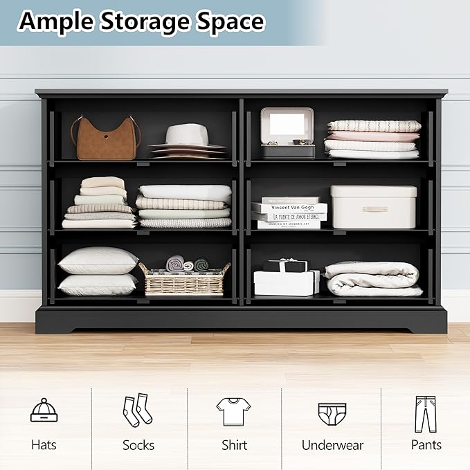 6 Drawer Dresser for Bedroom, Rustic Farmhouse Dresser - Image 4