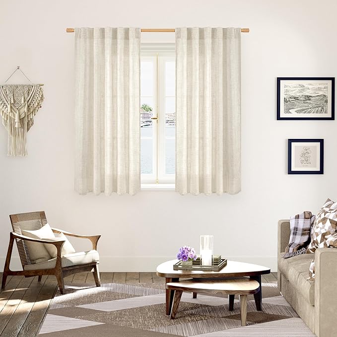 YoungsTex Linen Curtains 45 Inch Length - Image 2
