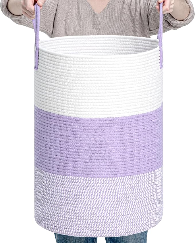 CLHMILY&Z 60L Laundry Basket Round Storage Rope Basket by ClhmilyZ
