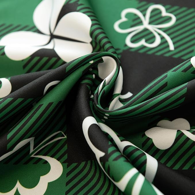 Green Waterproof Plaid St.Patrick Tablecloth Fabric - Image 7
