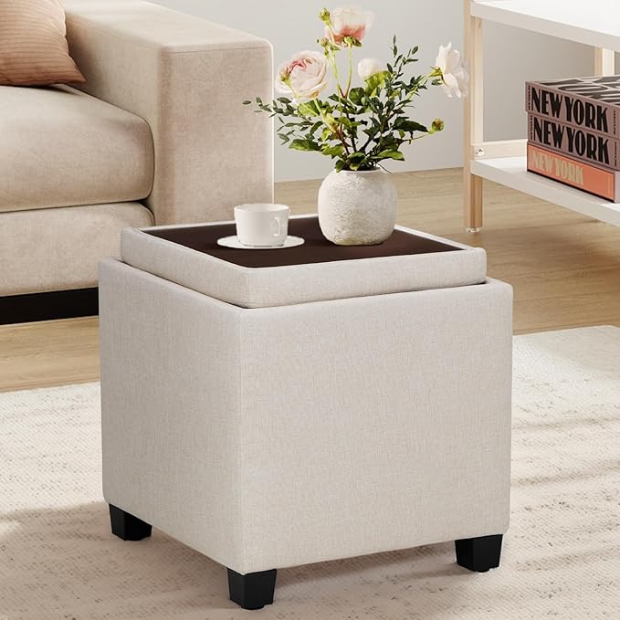 COLAMY Fabric Square Storage Ottoman by COLAMYINC