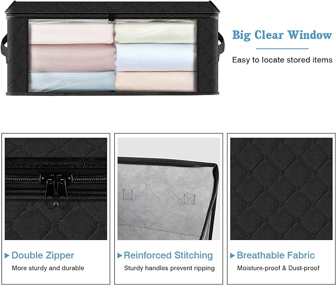 HomeHacks 6-Pack Clothes Organizer Storage Bags Foldable Storage Box - Image 3