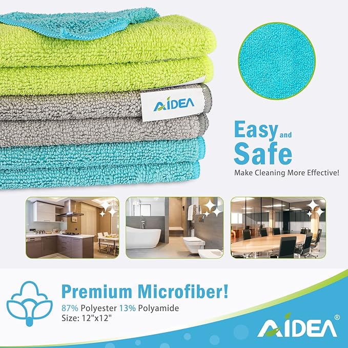 AIDEA Microfiber Cleaning Cloth-100PK, Soft Microfiber Towels - Image 2