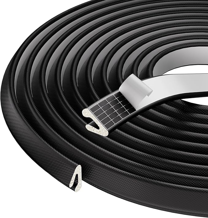 V Shape Foam Weather Stripping Door Frame Seal Strip 19.7FT Black, Draft Stopper by KNEELISA