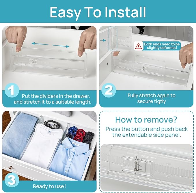 Vtopmart 8 Pack Drawer Dividers - Image 3