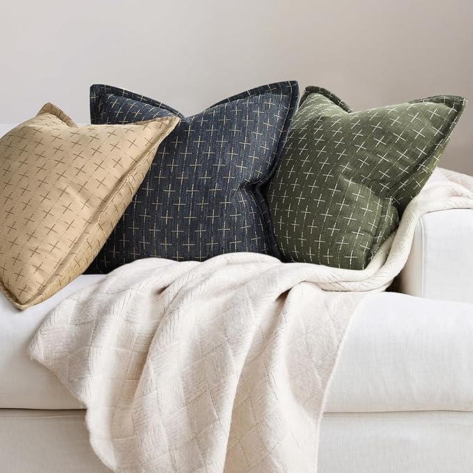 ZWJD Pillow Covers 16x16 Set of 2 Soft Polyester Textured Pillow Covers - Image 4