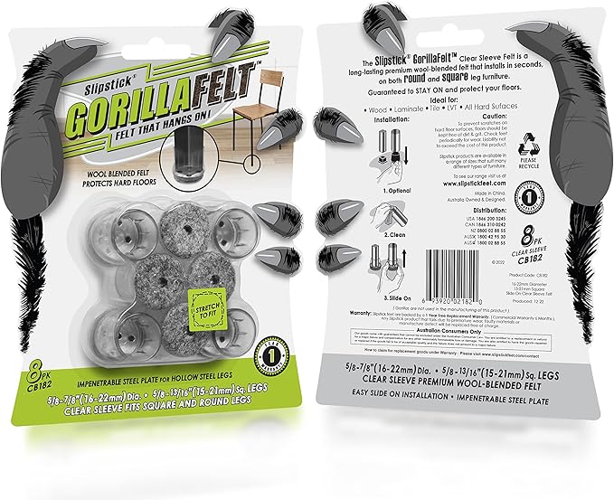 Slipstick GorillaFelt Chair Leg Floor Protectors - Image 4