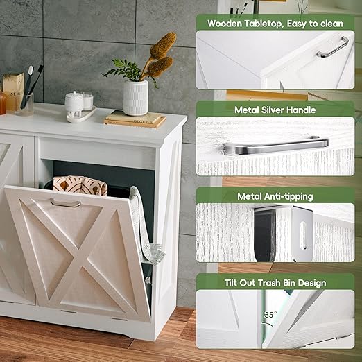 Betterhood Tilt Out Trash Can Cabinet, Hidden Trash Bin - Image 5